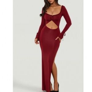 Ruffle trim cut out Maxi